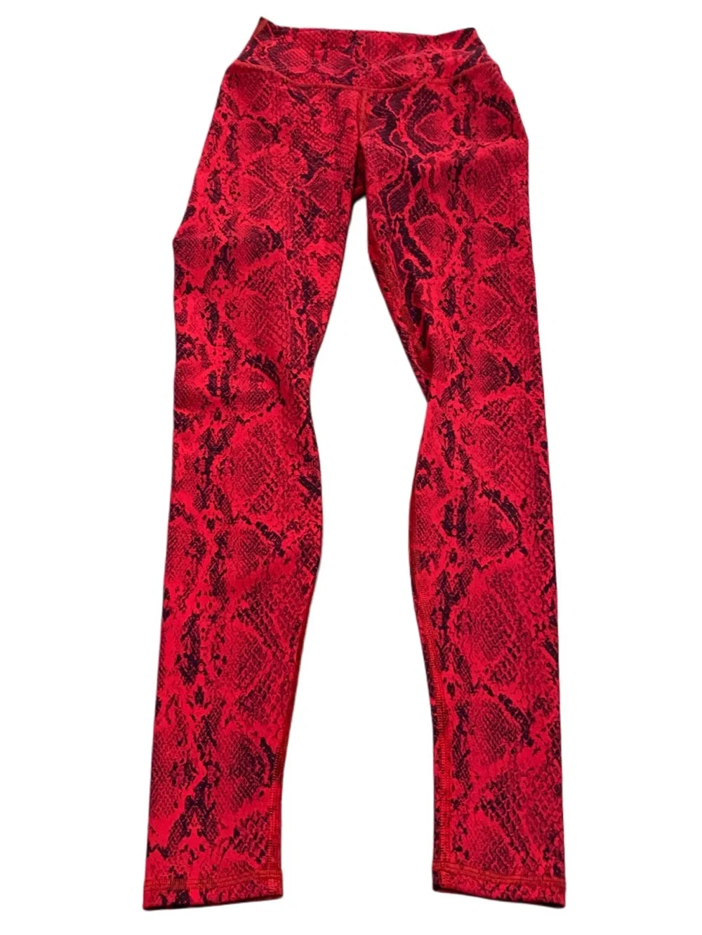 ALO High Waist Vapor Snakeskin Leggings Red XXS